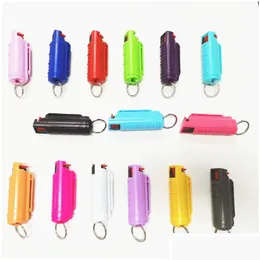 Keychains Lanyards Keychains Lanyards 15 Colors 20Ml Defenses Keychain Self- Defense Products Wolf Self Key Chain For Female Outdoor Dhsdt