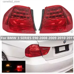 Bilens bakljus bakre bakljusbromsljus för BMW 3 -serien E90 2008 2009 2010 2011 Stopp LED -lampans Turn Signal Red Car Tillbehör Q231017