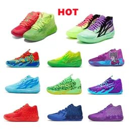 2023 여성 Lamelo Ball 2 MB.02 Low Basketball Shoes 청소년 키즈 키즈 소년 불균형 혼돈 회색 녹색 Be You Adventures Purple Red Pink Yellow Sneakers Tennis With Box