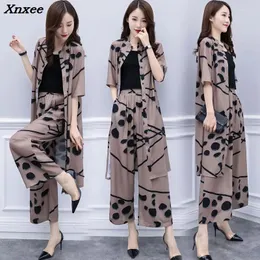 Women's Two Piece Pants Large Big Size 2 Set Women Wide Leg Trousers Suit Palazzo Sash Tracksuit Cardigan Year-old Female Costume Xnxee