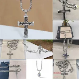 DY Collana Uomo Stile Catena Collane Pendenti Classico Donna Diamante Dy Ciondolo vintage Gioielli anca Croce Hop lunghezza 50 cm Gioielli con fascino di design Regalo di Natale