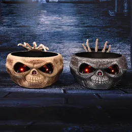 Halloween Toys Halloween Electric Toy Candy Bowl med Jump Skull Hand Scary Eyes Party Creepy Decoration Haunted Skull Bowl KTV Bar Horror Prop 231016