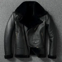 Casaco masculino de couro falso de couro grosso de lã quente com zíper diagonal gola de pele jaqueta de couro preto casaco de inverno tamanho europeu 231016