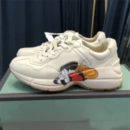 2023 مصمم أحذية غير رسمية فاخرة رجعية سميكة وحيد الأحذية الرياضية للنساء من المألوف العلامة التجارية الفاخرة الأنيمي Wavy Dad Sneakers Tiger Print Shoes Size 35-44