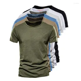 القمصان الخاصة بالرجال جودة عالية الجودة قميص ألوان صلبة غير رسمية من القطن الكلاسيكي الصيفي