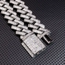 Vendita Pop Star 925 Sterling Silver 21mm Pass Diamond Tester Punk Vvs Moissanite Diamond Cuban Link Chain