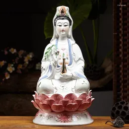 Figurine decorative 10 12 pollici Materiale ceramico buddista Dea della ricchezza e della misericordia Decorazione Mar Cinese Meridionale Guanyin Bodhisattva