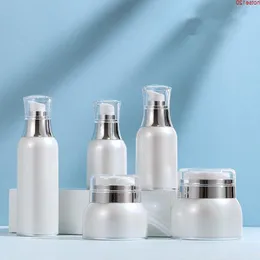 30g 50g Acrylic Vacuum Emulsion Pot Jars with Pressed Airless Pump 100ml Liquid Maquiagem Makeup Lotion Mask Containers Bottlesgoods Gktbr