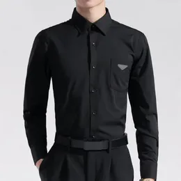 Mens Casual Shirts Long Sleeves Patter EmbtoideryIce Cotton Breathable Tees Shirt Hip Hop Street Wears Top Unisex Tshirts Asian Si303B