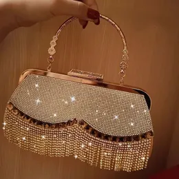 Evening Bag Banket Handväskor Diamondstudded tofsspåsar Femme Wedding Purse Dress Beaded Party Clutch 231017