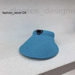 Visors Designer Good Women's Candy Color Straw Woven Summer Breattable Designer Par Holiday Travel Metall Triangle Cap Pdaq