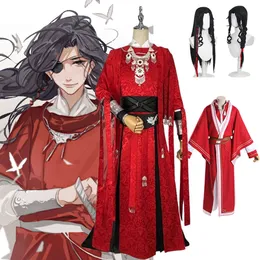 Hua Cheng Cosplay Tian Guan Ci Fu Cosplay Costume Suit Wig San Lang大人と思春期の服ハロウィーンカーニバルコスチュームコスプレイ