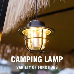 Outdoor Gadgets LED-Campinglampe, Retro-Hängezeltlampe, tragbar, stufenlos dimmbar, Campingleuchte, wasserdicht, wiederaufladbar, Notlicht-Laterne, 231018