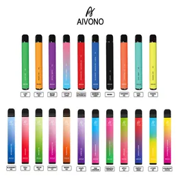 Original AIVONO AIM PLUS 800 Puffs Cigarros Eletrônicos 550mAh 3.2ML Capacidade Bares Vape Descartáveis 5% 2% 0% Vaporizador Pod