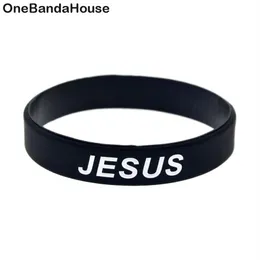 1PC Jesus Cross Fair and Love Silicone Rubber -armband Black Religious Faith Gift No Könsmycken227v