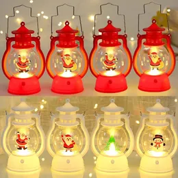 Vinglasglas Jul LED Nattljus hängande ornament Santa Claus Snowman Portable Lantern Xmas Party Home Decoration Desk Lamps Pendant 231017