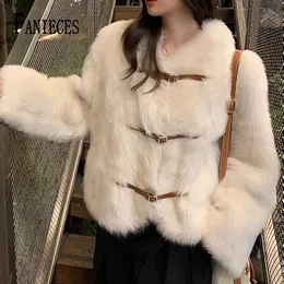 Womens Fur Faux Faux Faux Winter Casual Coat Women Long Longe Om