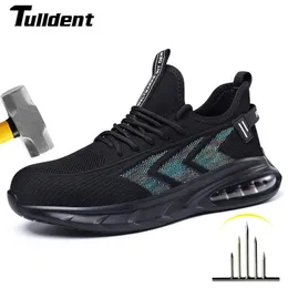 Сапоги, защитная обувь, мужские противоударные стальные носки, устойчивая к проколам конструкция, легкие дышащие кроссовки, рабочая обувь, качество 231018