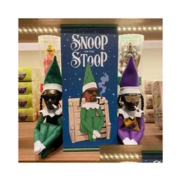 Decorações de Natal Snoop em um Stoop Elf Doll Spy Bent Home Decorati Ano Presente Brinquedo Drop Delivery Garden Festive Party Supplies Dh4E9