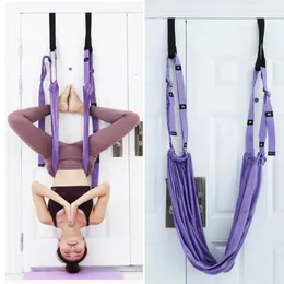 Resistance Bands Adjustable Aerial Yoga Strap Elastic Stretch Door Hanging Belts Hammock Swing Fitness Handstand Rope Training Device Women 231017