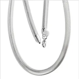 Fashion Plated sterling silver Chains necklace 20INCHS 10MM Flat Snake Necklace DHSN209 925 silver plate Chains jewelry2729