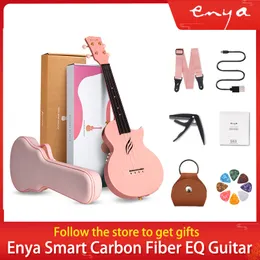 Enya NOVA U 23 Inch pink FreeBoost Intelligent Ukulele 4 Strings Acoustic Ukulele Guitar Crbon Fibre Guitar Beginners Instrument