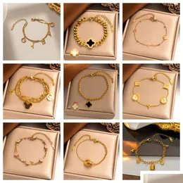 الأزياء الكلاسيكية 18K الذهب مطلي بالمفتوح المشيخية المشيخية من أربع أوراق المصمم مجوهرات مجوهر