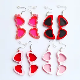 Creatività personalizzata, amore a forma di cuore, occhiali rosa, occhiali da sole, orecchini