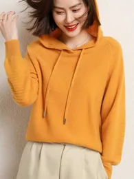 Kadın Sweaters Yeni Şık Büyük Boyutlu Kırıştırma Kazançlı Kazak Kadın Merino Yünü Gevşek Kaşmir Triko Giyim Moda Üstü