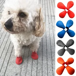 Cão vestuário sapatos de chuva de borracha à prova d 'água animais de estimação botas antiderrapante ao ar livre filhote de cachorro gatos antibacteriano balão sapato cobre doces cor