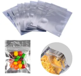 wholesale Front Clear Plastic Silver Aluminum Foil Package Bag Translucent Mylar Packaging Pouch Heat Seal Storage Bag