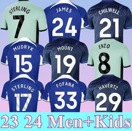 2023 2024 новые футбольные майки CFC NKUNKU N.JACKSON Kids Kit Версия 23 24 ENZO PULISIC STERLING JAMES KOULIBALY AZPILICUETA HAVERTZ FOFANA Футбольная рубашка для тренировок