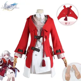 Clara Cosplay Perg Costume Game Honkai Star Rail Cosplay Pargs Clara Red Suit Long Hair Halloween Party Party Prezentacja 2023 Newcostplay