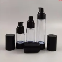 500 x 15ML 30ML 50ML Travel Refillable Cosmetic Airless Bottles Plastic Treatment Pump Lotion Containers with Black Lidsgood Bubfu