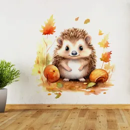 Naklejki ścienne T396 Cute Hedgehog Hippo Rabbit Lion Animal Sticker Pokój dla dzieci w tle Dekoracja Dekoracja Mural 231017