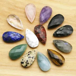 Anhänger Halsketten Qualität Naturstein Geschnitten Einzelloch Wassertropfen Halskette Anhänger Reiki Charms Modeschmuck Zubehör Geschenk Großhandel