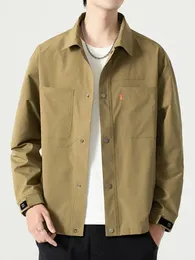 Jaquetas masculinas 2023 camisas colarinho jaqueta bolsos no peito único breasted impermeável homens blusão casual casacos plus size 8xl 231018