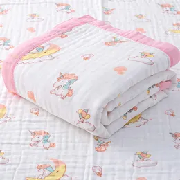 담요 Swaddling Happyflute Four Seasons 6 층 Muslin Cotton Baby Swaddle 담요 Born Quilt Infant Bath Towel 231017