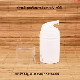 Kampanj 10st/Lot Plastic 50 ml White Airless Pump Lotion Elmusion Bottle Liten 5/3oz Women Cosmetic Pot Empty Creonterhood Qty GDTP