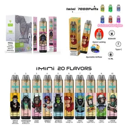 Authentic Imini Tornado 7000 Puff Disposable Vape Pen E Cigarette with Airflow Control Mesh Coil 850mAh Rechargeable Battery 15ml Eliquid from Manufacturer Supply