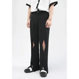 Men's Pants 2023 Men Women Clothing Yamamoto Style Korean Version Casual Trousers With Holes Slit Hems Plus Size Costume 27-46