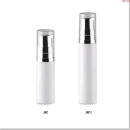 500 pezzi 5ML 10ML bianco Mini bottiglia vuota riutilizzabile con pompa airless 1/3oz 1/6oz contenitore cosmetico in plastica portatilegood Dvenc