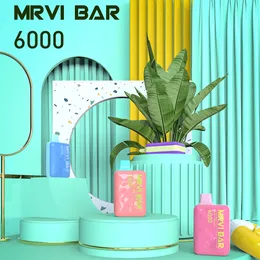 Одноразовый вейп MRVI Bard 6000 Puffs Предварительно заполненный Vape 6k Электронные сигареты стручки по 13 мл Перезаряжаемый аккумулятор для вейпа емкостью 650 мАч Сетчатая катушка для вейпов одноразовая затяжка