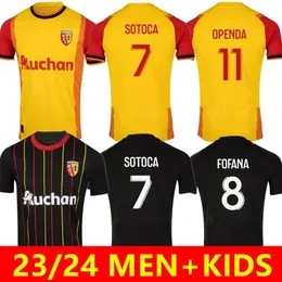 MAILLOT RCレンズ23 24サッカージャージホームイエローセントバーベスペシャルオペンダガナゴソトカフットボールシャツ2023 2024男性キッズキットノートルサンエストルペレイラダコスタ