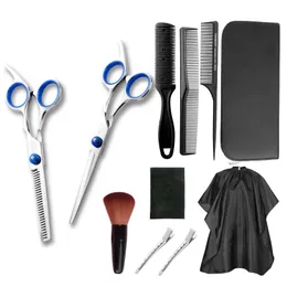 Ciseaux Ciseaux Kit de ciseaux de coiffure professionnels ciseaux de barbier en acier inoxydable peigne à queue cape de cheveux peigne de coupe de cheveux outil de coiffure 231018
