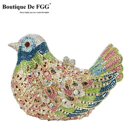 Evening Bags Boutique De FGG Bird Crystal Clutch for Women Formal Party Handbags Wedding Bridal Minaudiere Purses 231017