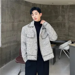 Giacche da uomo 2023 Autunno Inverno Stile coreano Design personalizzato in pizzo di lana per uomo Casual sciolto caldo M-XL