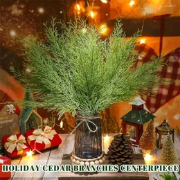 Декоративные цветы, искусственная ветка сосны для рождественских украшений, искусственные ветки с зелеными листьями, праздничный декор, сделай сам