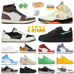 With Original Box Suede Material Cactus Jack 1s Basketball Shoes 4s Top Quality Jumpman 1 4 White Sail Fire Red 5s Low Reverse Mocha Phantom Designer Sneakers Trainers