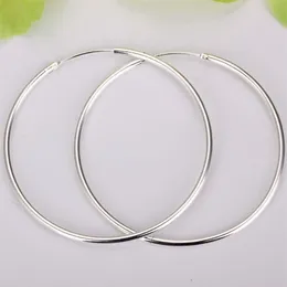 Hela 925 Sterling Silver Simple Big Circle Earrings925 Silver 50mm Round Hoop Earrings Jewelry 925 Women's Jewelry327p